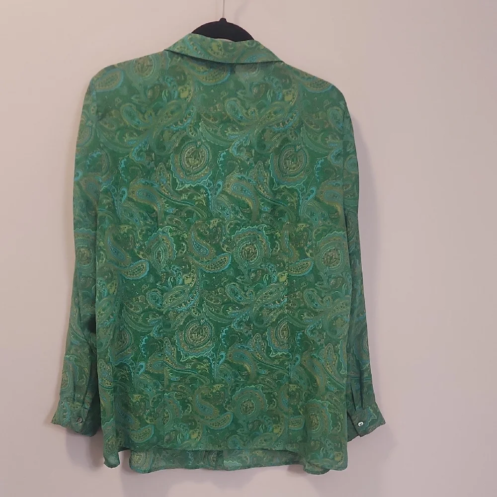 Venezia 2‑Piece Paisley Dress & Shirt Set – Size 18/20, Emerald Boho Y2K‎ - Picture 6 of 15